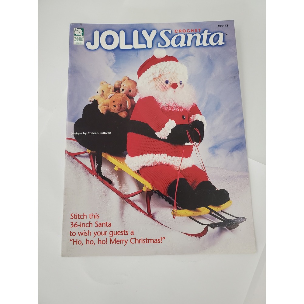 Vintage Jolly Santa Crochet Pattern House of White Birches 101112 36 Inch Santa